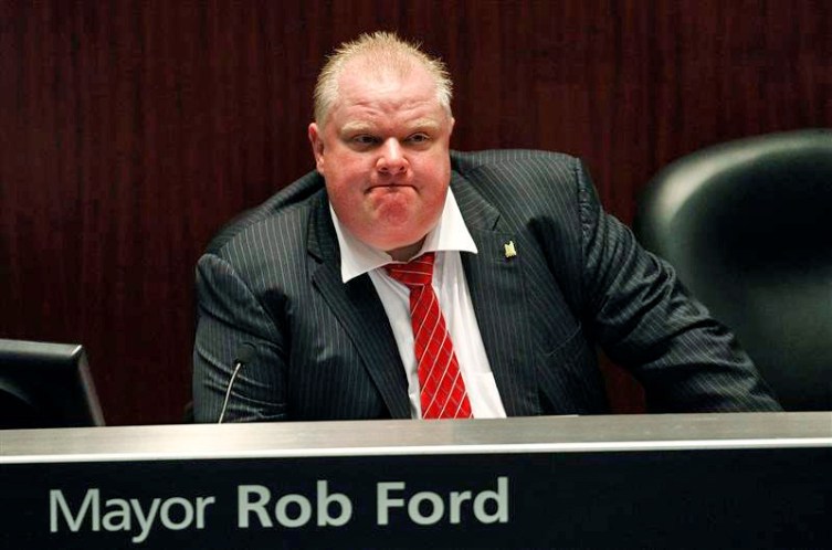 Toronto Mayor Rob Ford during a special council meeting at City Hall in Toronto, on Nov. 18, 2013.