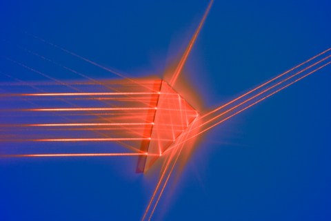Laser Beams Refracting Through Prism