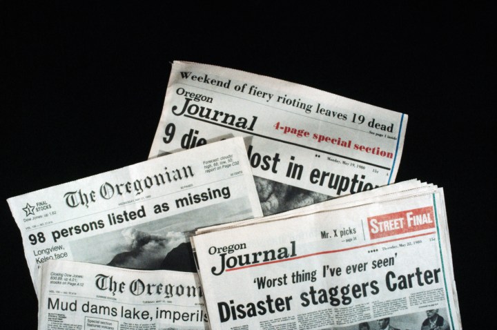 Oregon Newspapers on Mount St. Helens Eruption