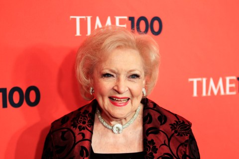 Actress Betty White arrives as a guest for the "Time Magazine's 100 Most Influential People in the World" gala in New York