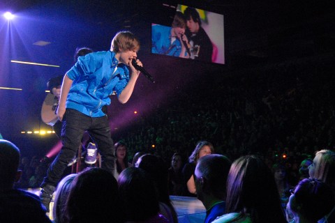 Singer Justin Bieber performs during the Juno Awards at Mile One Centre in St. John's
