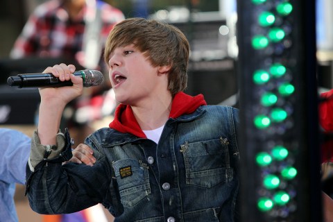 Justin Bieber performs on the NBC Today Show at Rockefeller Center in New York