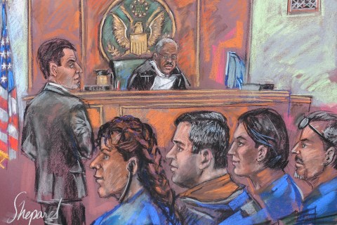 Courtroom sketch of alleged Russian spies