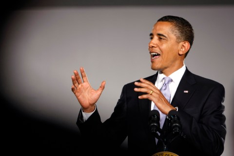 Obama speaks during a forum on healthcare in Virginia