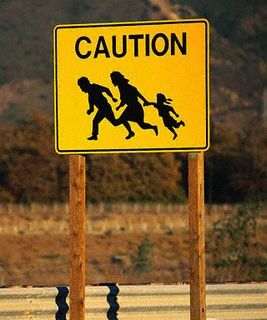 Sign Warning Drivers of Illegal Border Crossings