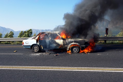 Car Fire on Highway
