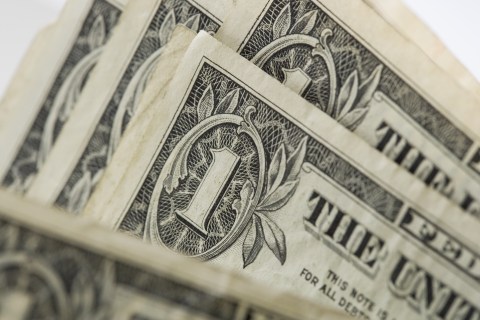 Close Up of One Dollar Bills