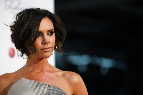 Host Victoria Beckham poses at the LG Fashion Touch party in West Hollywood