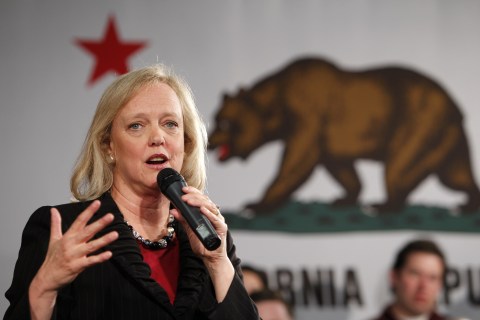 Former eBay CEO and California Republican candidate for governor Meg Whitman appears at Yelp in San Francisco