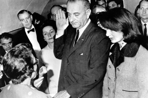 Lyndon B. Johnson sworn in