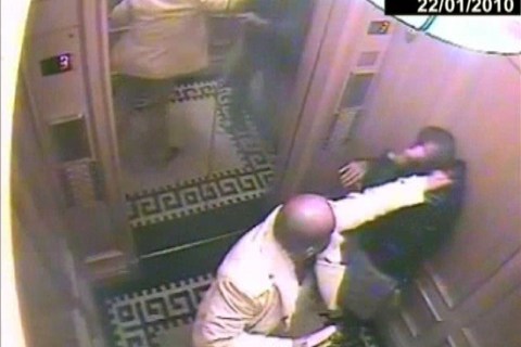 Saudi prince is seen with his servant in an elevator in London's Landmark hotel