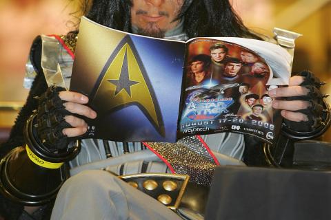 A fan dresses as a Klingon at a Star Trek convention 