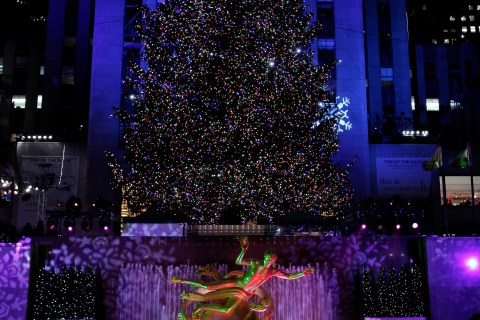 The Rockets perform during the 76th annual Rockefeller Center Christmas Tree lighting ceremony in New York
