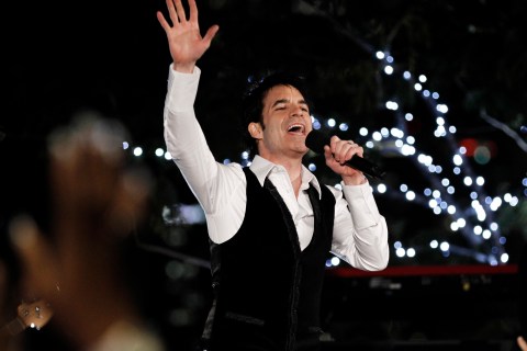 Singer Pat Monahan, of Train, performs during the Grammy Nominations Concert