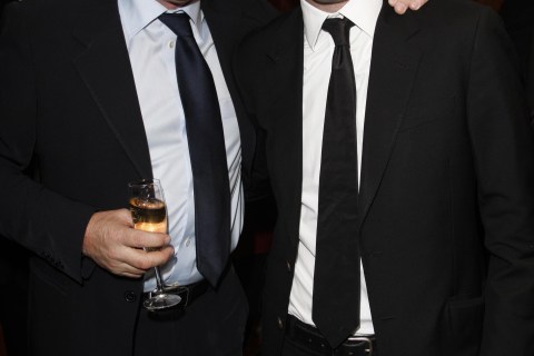 Andy Gray (left) with actor James Nesbitt