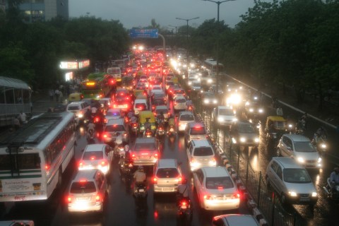 Traffic Jam due to Rain