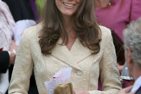 File photograph shows the girlfriend of Britain's Prince William, Kate Middleton, leaving after the wedding of Laura Parker Bowles and Harry Lopes in west England