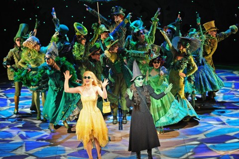 Glinda (C-L), played by Lucy Durack, and