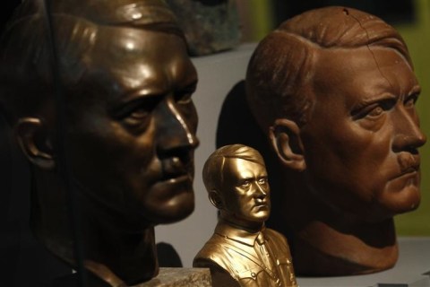 Busts of dictator Adolf Hitler are pictured at a media preview in Berlin