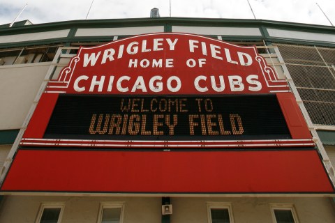 A view of Wrigley Field in Chicago