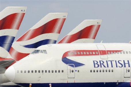 A file photograph shows British Airways aircraft at Heathrow Airport in west London