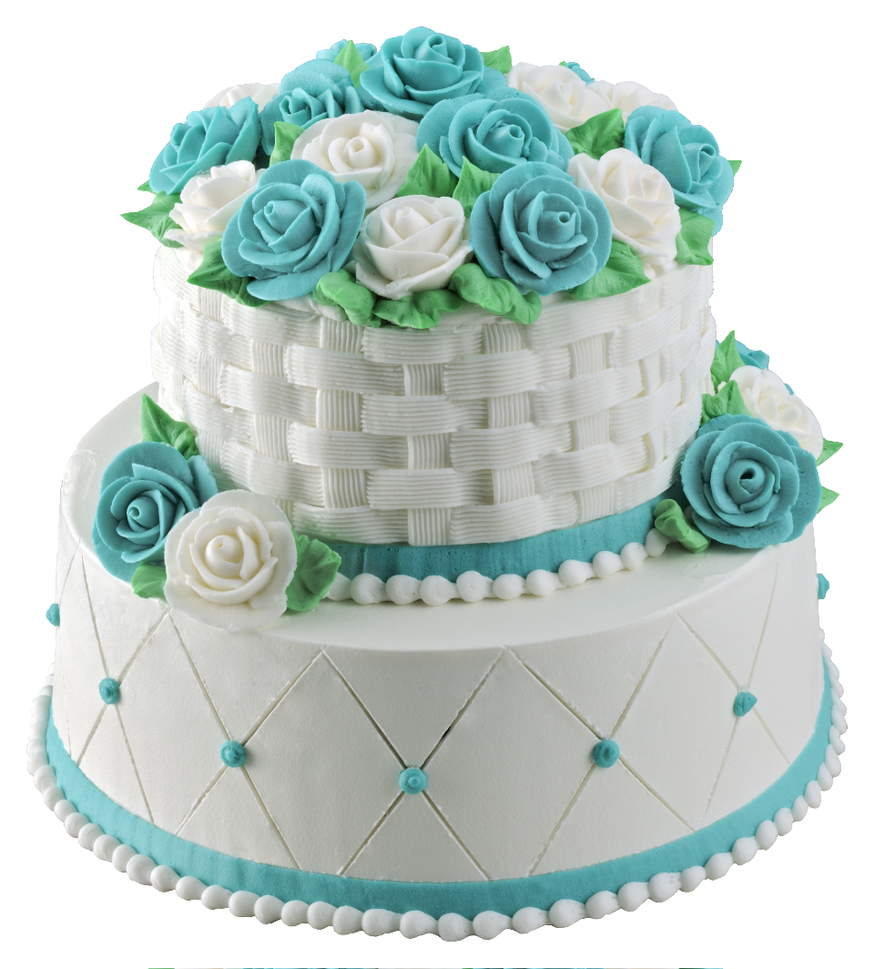 Artisan Bake Shop: Tiffany Tea Blue Wedding Cake with Basketweave