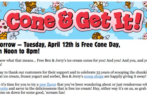 Free Cone Day at Ben and Jerry's