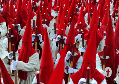 Penitents Celebrate Holy Week In Zamora On Miercoles Santo