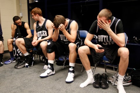 Members of the Butler team, after losing to UConn on April 4, 2011