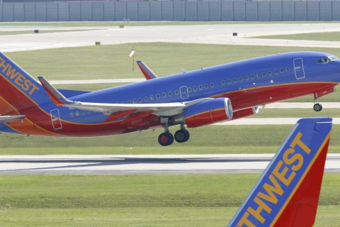 A Southwest Airlines plane takes off at Midway Airport in Chicago, Illinois.