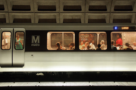 A Metro train rolls into the McPherson S