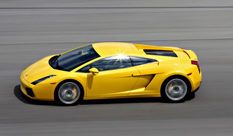A Lamborghini Gallardo is driven during the Supercar Life dr