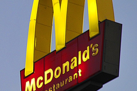 The sign for McDonald's restaurant is se