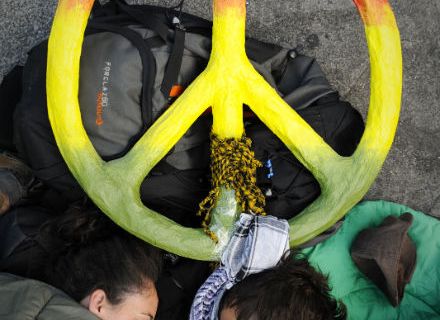 Protesters rest in their sleeping bags at the Puerta del Sol square in Madrid on May 22, 2011 during a protest against Spain's economic crisis and its sky-high jobless rate. 