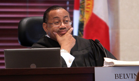 Chief judge Belvin Perry listens to a motion from the defense during the Casey Anthony