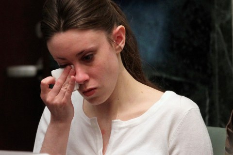 Anthony cries during her murder trial at the Orange County Courthouse in Orlando