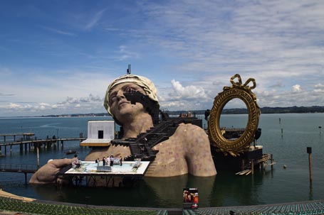 A giant floating stage on Lake Constance in Bregenz
