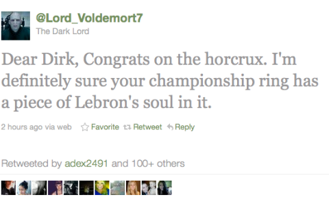 Lord Voldemort Twitter NBA Finals