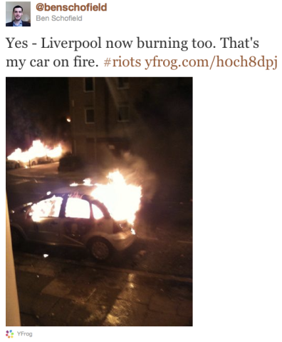 Liverpool Cars Aflame