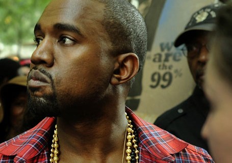 Singer Kanye West visits demonstrators w