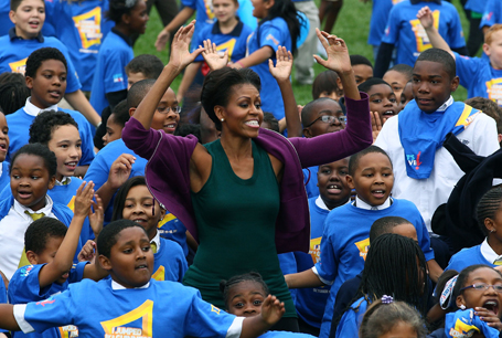 First Lady Michelle Obama Attends World Record Jumping Jack Event