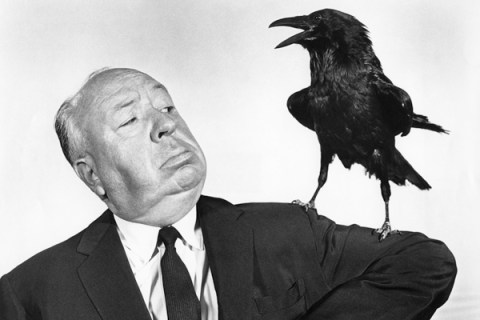 Alfred Hitchcock On the Set of "The Birds"