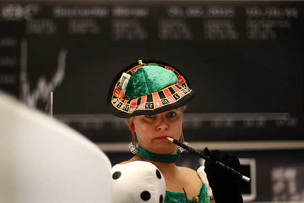 Costumed Traders at the German Stock Exchange