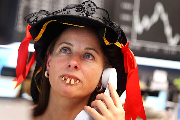 Costumed Traders at the German Stock Exchange