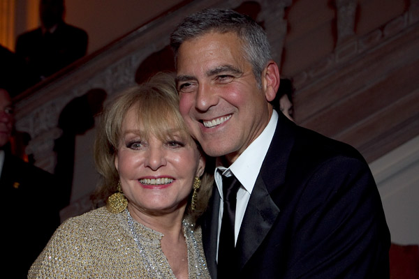 Barbara Walters and George Clooney 