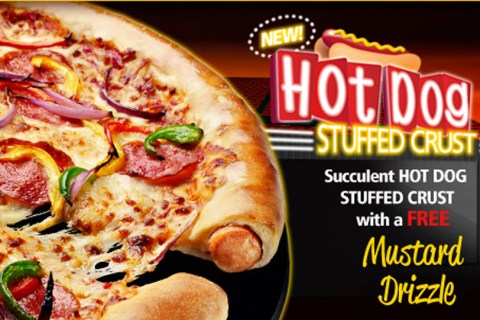 Pizza Hut Hot Dog Stuffed Crust Pizza
