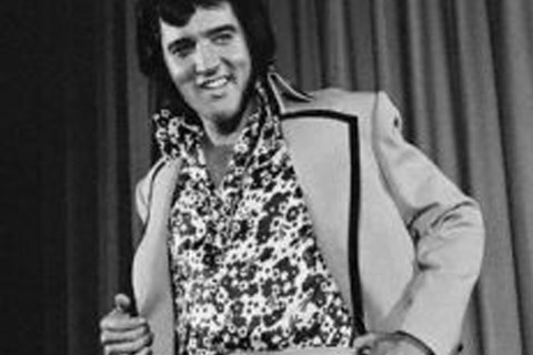 Elvis at a press conference - CROP