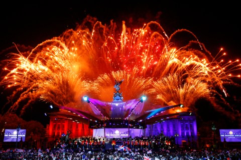 Fireworks explode over Buckingham Palace during the Diamond Jubilee concert, in London