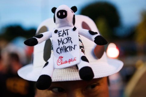 Chick-Fil-A Customers Camp Out Ahead Of The "First 100" Event
