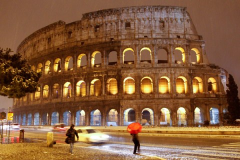 Colosseum in downtown Rome